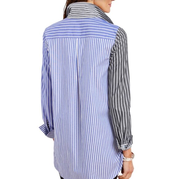 Talbots Boyfriend Shirt - Mixed Sailor Stripe I Size: 3X - Picture 2 of 8